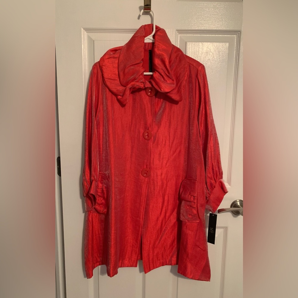 Red iridescent coat…..NWT!!